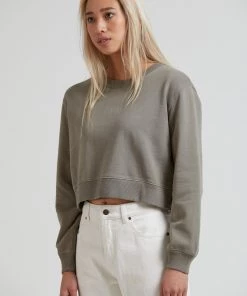 SALE Afends Womens Rise Above - Crew Neck - Beechwood
