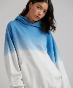 Afends Unisex High Status - Unisex Hemp Pull On Hood - Blue Dip Dye SALE