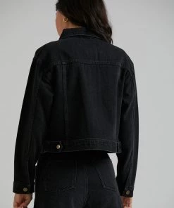SALE Afends Womens Ziggy - Organic Denim Jacket - Washed Black