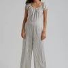 SALE Afends Womens Penny - Hemp Stripe Jumpsuit - Cream