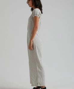 SALE Afends Womens Penny - Hemp Stripe Jumpsuit - Cream 10 SALE Afends Womens Penny - Hemp Stripe Jumpsuit - Cream