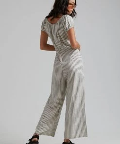 SALE Afends Womens Penny - Hemp Stripe Jumpsuit - Cream 8 SALE Afends Womens Penny - Hemp Stripe Jumpsuit - Cream