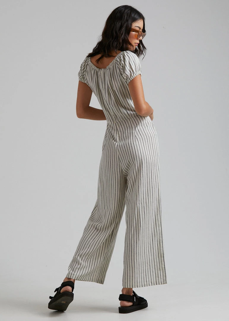 SALE Afends Womens Penny - Hemp Stripe Jumpsuit - Cream 3 SALE Afends Womens Penny - Hemp Stripe Jumpsuit - Cream