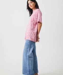 Afends Womens Evolve - Hemp Oversized Tee - Smokey Lilac SALE