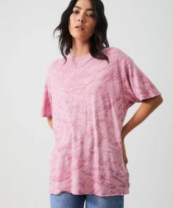 Afends Womens Evolve - Hemp Oversized Tee - Smokey Lilac SALE