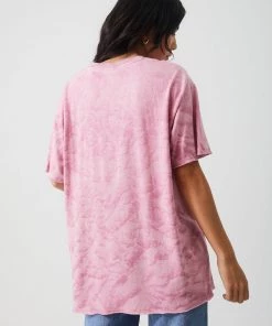 Afends Womens Evolve - Hemp Oversized Tee - Smokey Lilac SALE