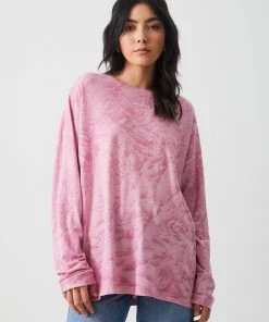 Afends Womens Evolve - Hemp Long Sleeve Tee - Smokey Lilac