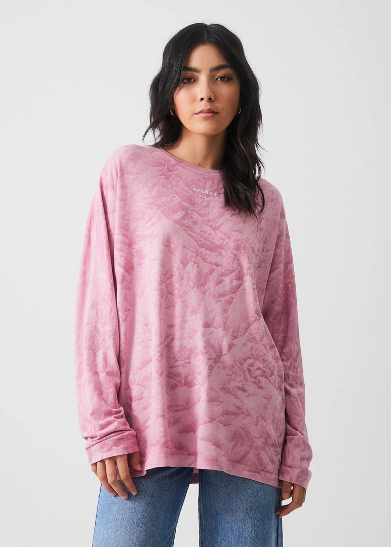 Afends Womens Evolve - Hemp Long Sleeve Tee - Smokey Lilac 1 Afends Womens Evolve - Hemp Long Sleeve Tee - Smokey Lilac