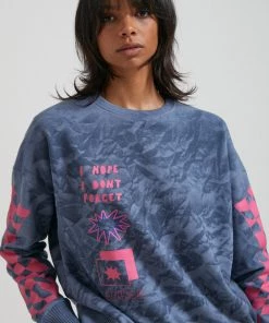 Afends Womens All Or Nothing - Hemp Slouchy Crew - Storm 8 Afends Womens All Or Nothing - Hemp Slouchy Crew - Storm