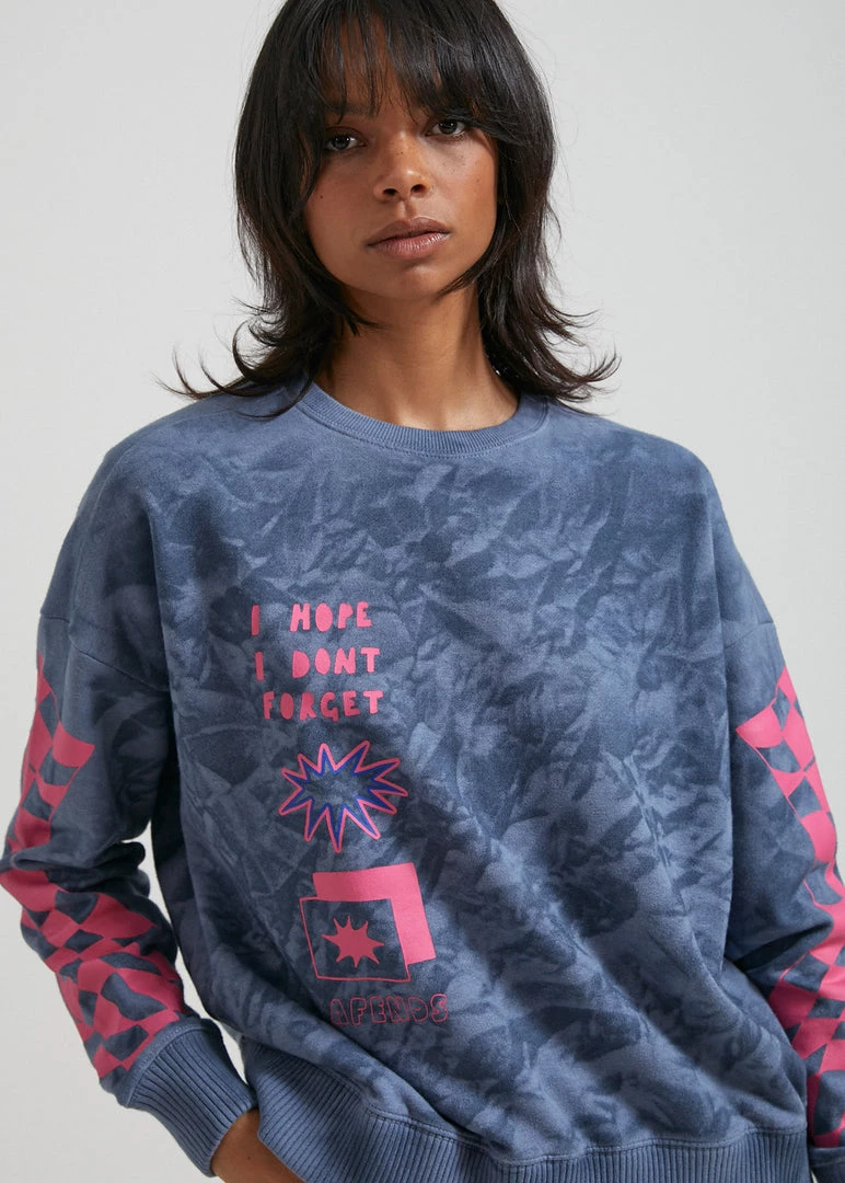 Afends Womens All Or Nothing - Hemp Slouchy Crew - Storm 3 Afends Womens All Or Nothing - Hemp Slouchy Crew - Storm