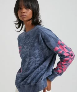 Afends Womens All Or Nothing - Hemp Slouchy Crew - Storm 9 Afends Womens All Or Nothing - Hemp Slouchy Crew - Storm