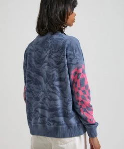 Afends Womens All Or Nothing - Hemp Slouchy Crew - Storm 10 Afends Womens All Or Nothing - Hemp Slouchy Crew - Storm