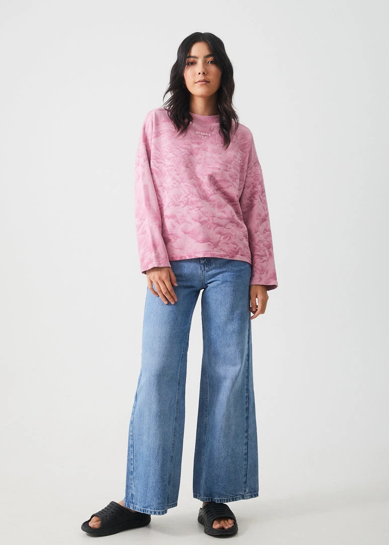 Afends Womens Evolve - Hemp Oversized Crew Neck - Smokey Lilac 2 Afends Womens Evolve - Hemp Oversized Crew Neck - Smokey Lilac