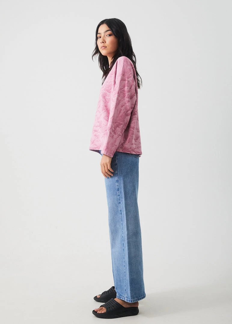 Afends Womens Evolve - Hemp Oversized Crew Neck - Smokey Lilac 3 Afends Womens Evolve - Hemp Oversized Crew Neck - Smokey Lilac