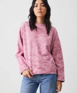 Afends Womens Evolve - Hemp Oversized Crew Neck - Smokey Lilac