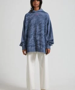 Afends Womens Evolve - Hemp Oversized Pull On Hood - Storm SALE