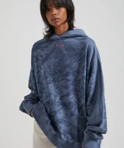 Afends Womens Evolve - Hemp Oversized Pull On Hood - Storm SALE