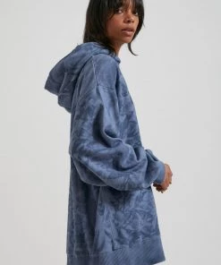 Afends Womens Evolve - Hemp Oversized Pull On Hood - Storm SALE
