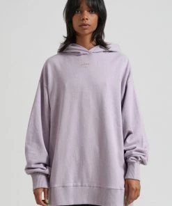 Afends Womens Revolve - Hemp Oversized Pull On Hood - Lilac SALE