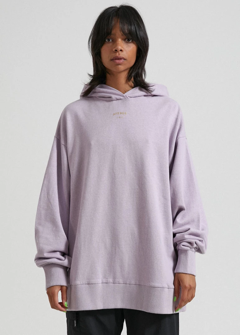 Afends Womens Revolve - Hemp Oversized Pull On Hood - Lilac SALE 1 Afends Womens Revolve - Hemp Oversized Pull On Hood - Lilac SALE