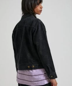 SALE Afends Womens Arlo - Organic Denim Mod Floral Jacket - Washed Black 8 SALE Afends Womens Arlo - Organic Denim Mod Floral Jacket - Washed Black