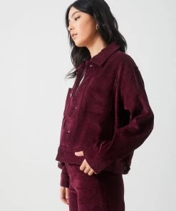 Afends Womens Cara - Hemp Corduroy Jacket - Wine