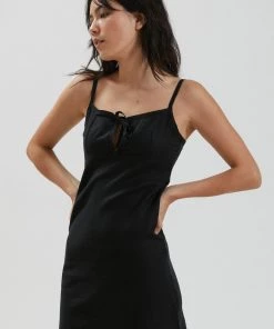Afends Womens Lottie - Hemp Mini Dress - Black SALE