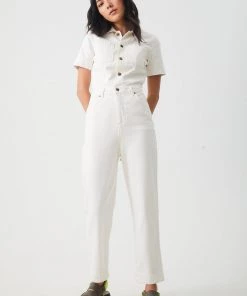 Afends Womens Zuri - Organic Denim Jumpsuit - Off White SALE 9 Afends Womens Zuri - Organic Denim Jumpsuit - Off White SALE