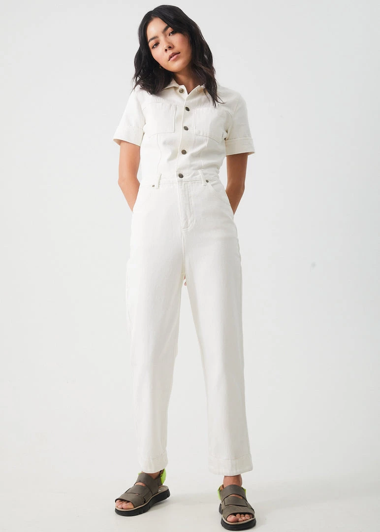 Afends Womens Zuri - Organic Denim Jumpsuit - Off White SALE 3 Afends Womens Zuri - Organic Denim Jumpsuit - Off White SALE