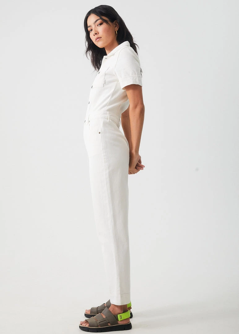 Afends Womens Zuri - Organic Denim Jumpsuit - Off White SALE 4 Afends Womens Zuri - Organic Denim Jumpsuit - Off White SALE