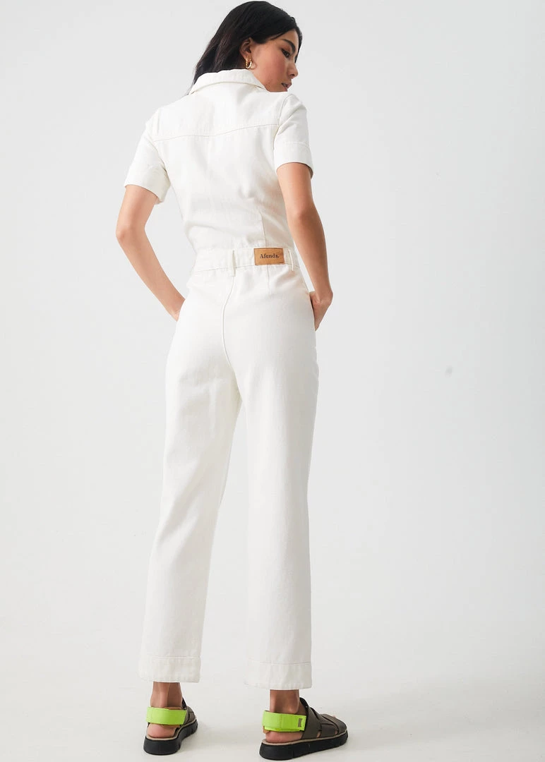 Afends Womens Zuri - Organic Denim Jumpsuit - Off White SALE 5 Afends Womens Zuri - Organic Denim Jumpsuit - Off White SALE