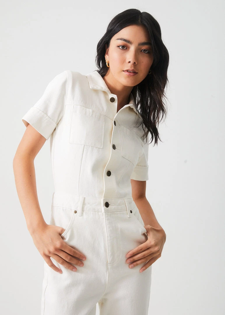 Afends Womens Zuri - Organic Denim Jumpsuit - Off White SALE 2 Afends Womens Zuri - Organic Denim Jumpsuit - Off White SALE