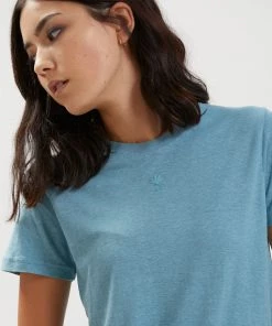 SALE Afends Womens Azure - Hemp Standard Fit T-Shirt - Marine
