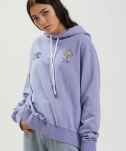 SALE Afends Unisex F*ck Plastic - Unisex Hemp Oversized Pull On Hood - Tulip