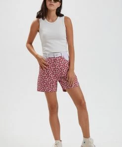 SALE Afends Womens Shelby - Hemp Canvas Floral High Waisted Shorts - Red 9 SALE Afends Womens Shelby - Hemp Canvas Floral High Waisted Shorts - Red