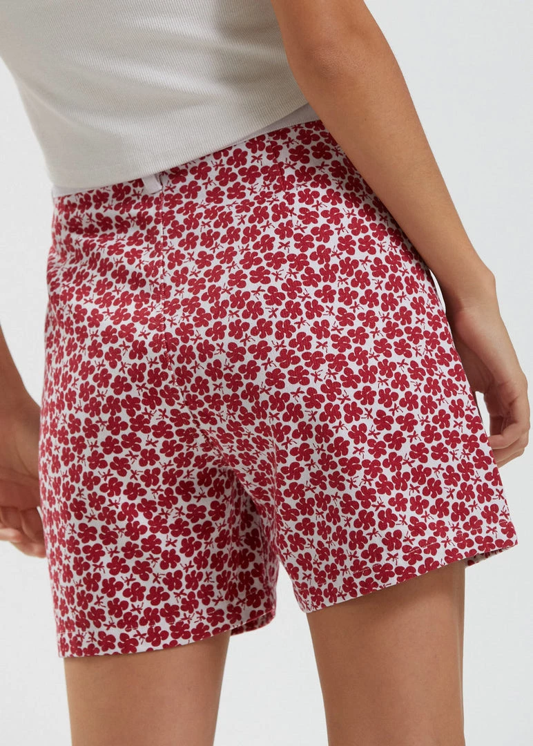 SALE Afends Womens Shelby - Hemp Canvas Floral High Waisted Shorts - Red 6 SALE Afends Womens Shelby - Hemp Canvas Floral High Waisted Shorts - Red