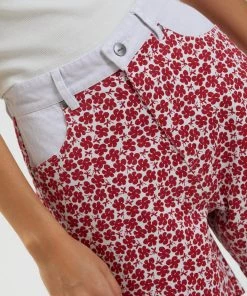 SALE Afends Womens Shelby - Hemp Canvas Floral High Waisted Shorts - Red 8 SALE Afends Womens Shelby - Hemp Canvas Floral High Waisted Shorts - Red