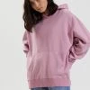 Afends Womens Remi - Hemp Oversized Hoodie - Smokey Pink Clothing