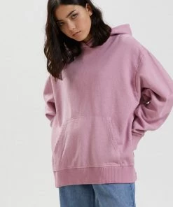 Afends Womens Remi - Hemp Oversized Hoodie - Smokey Pink Clothing