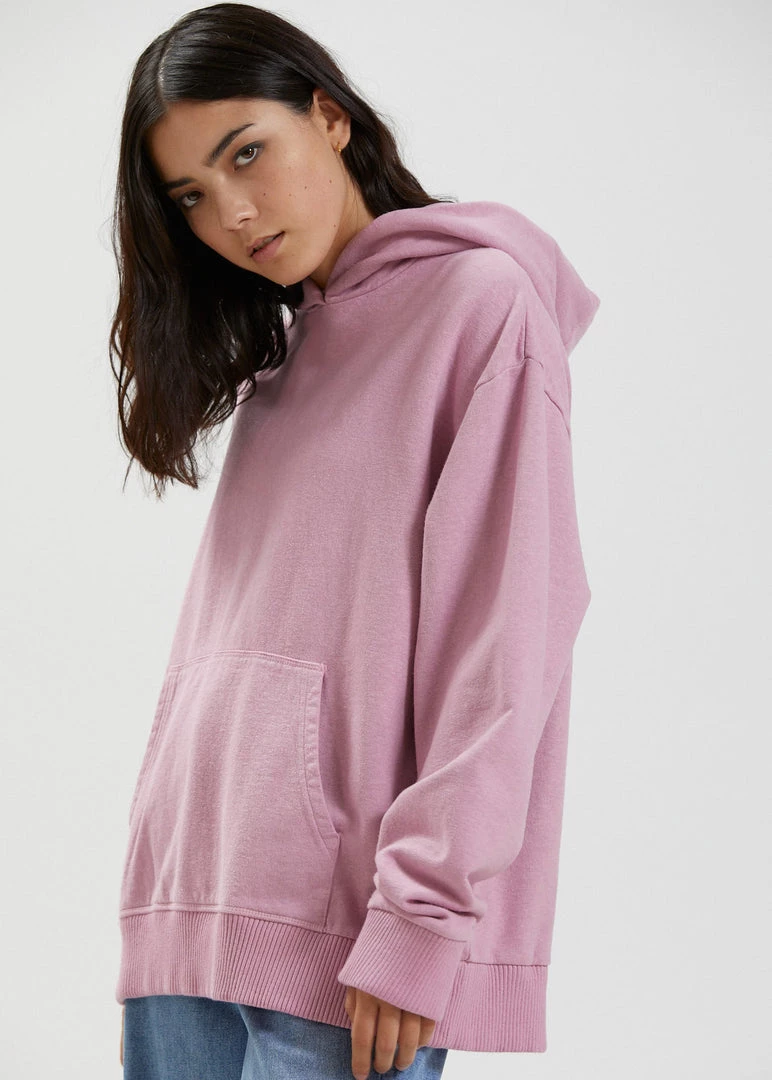 Afends Womens Remi - Hemp Oversized Hoodie - Smokey Pink Clothing 3 Afends Womens Remi - Hemp Oversized Hoodie - Smokey Pink Clothing
