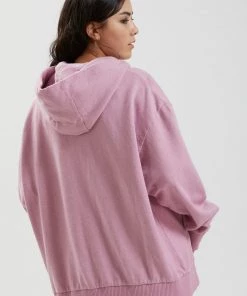 Afends Womens Remi - Hemp Oversized Hoodie - Smokey Pink Clothing 9 Afends Womens Remi - Hemp Oversized Hoodie - Smokey Pink Clothing