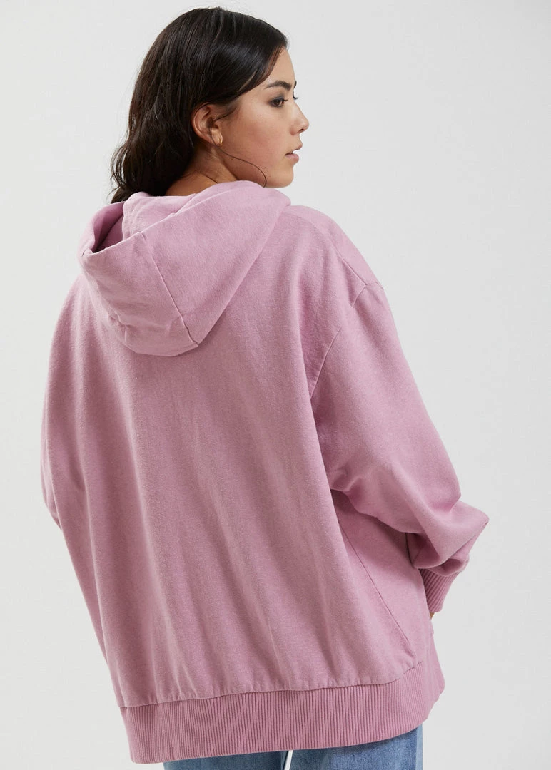 Afends Womens Remi - Hemp Oversized Hoodie - Smokey Pink Clothing 4 Afends Womens Remi - Hemp Oversized Hoodie - Smokey Pink Clothing