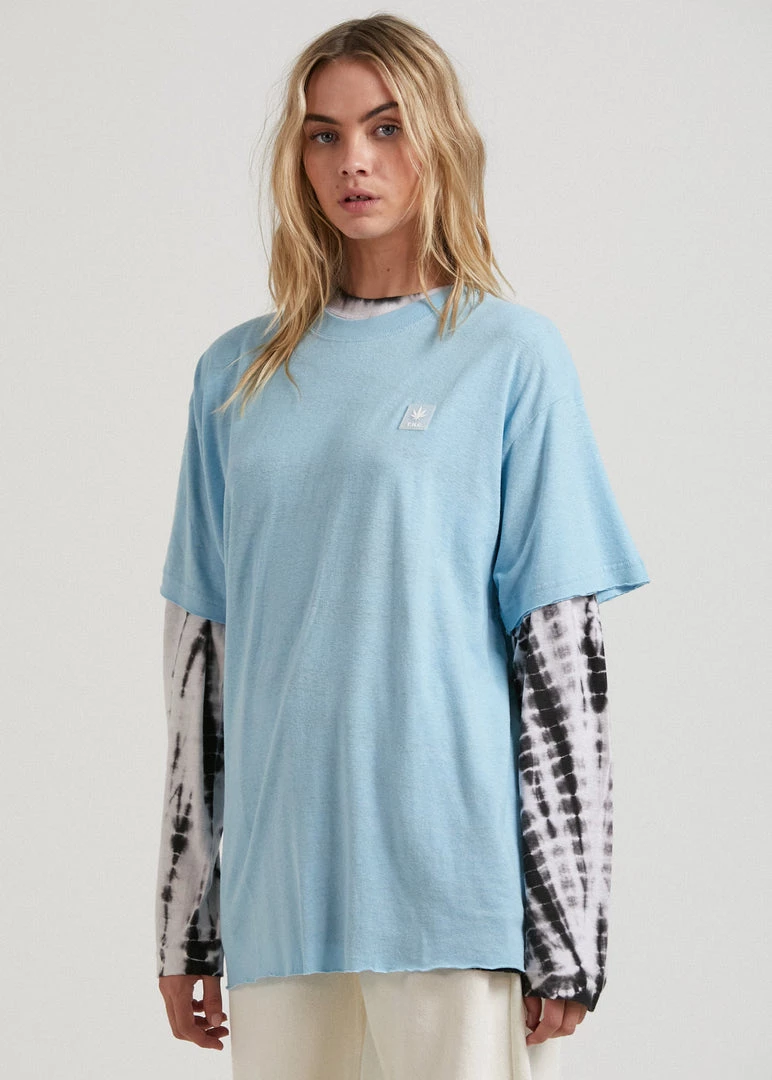 Afends Womens Dixie - Hemp Oversized T-Shirt - Sky Blue Clothing 5 Afends Womens Dixie - Hemp Oversized T-Shirt - Sky Blue Clothing