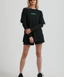 Afends Unisex Remember To Breathe - Unisex Hemp Oversized T-Shirt - Black Clothing 15 Afends Unisex Remember To Breathe - Unisex Hemp Oversized T-Shirt - Black Clothing