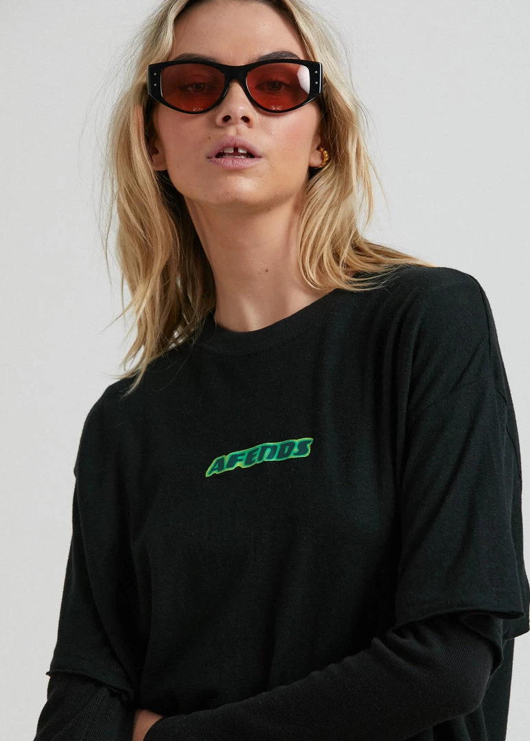 Afends Unisex Remember To Breathe - Unisex Hemp Oversized T-Shirt - Black Clothing 4 Afends Unisex Remember To Breathe - Unisex Hemp Oversized T-Shirt - Black Clothing