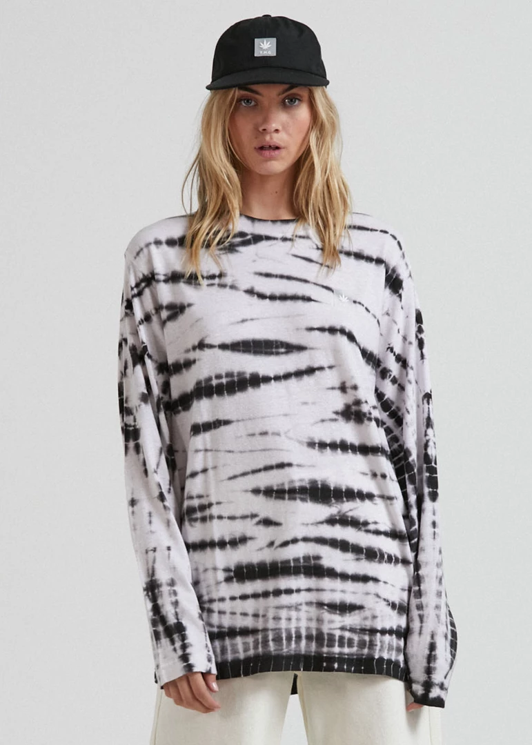 Afends Womens Hannah - Hemp Dyed Long Sleeve T-Shirt - Black 1 Afends Womens Hannah - Hemp Dyed Long Sleeve T-Shirt - Black