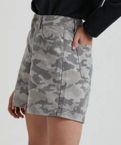 Clothing Afends Womens Cadet Seventy Threes - Organic Denim Shorts - Camo