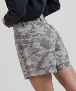 Clothing Afends Womens Cadet Seventy Threes - Organic Denim Shorts - Camo