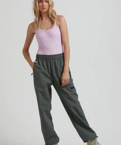 Afends Womens Sybil - Recycled Spray Pants - Jungle Green
