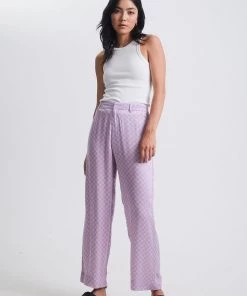 Clothing Afends Womens Carlo - Recycled Check Low Rise Suit Pants - Candy Check